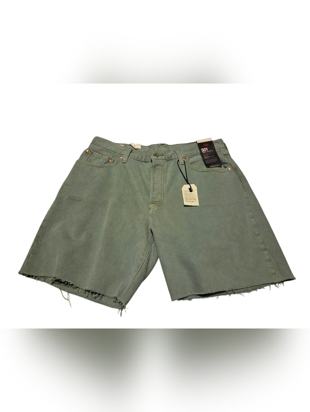 Levi’s 501 ’90s Colored Denim Shorts Botanical Oak Leaf Sage Green Size 32